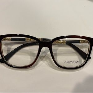 2184 Brown/Gold 49-15-140 Eyeglass Frame/ Eyeglass Pouch, cleaning Cloth & Box